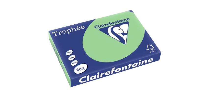 Clairefontaine Trophée Pastel, colored paper, A3, 80 g, 500 sheets, natural green