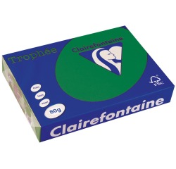 Clairefontaine Trophée Intens, papier couleur, A4, 80 g, 500 feuilles, vert sapin