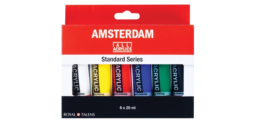 Amsterdam Acrylfarbe Tube 20 ml, Set mit 6 Tuben