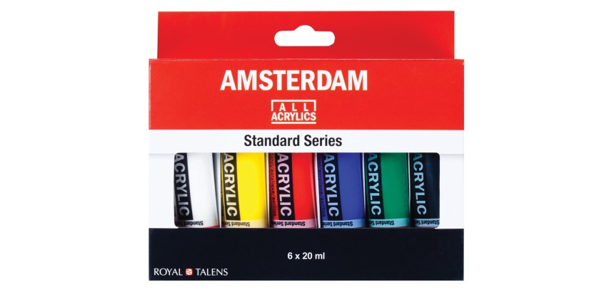 Amsterdam peinture acrylique tube de 20 ml, étui de 6 tubes