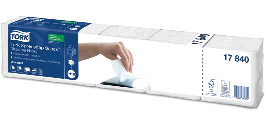 Tork serviettes Expressnap Snack pour distributeur, 1-plis, 1125 par ensemble