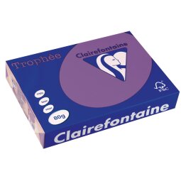 Clairefontaine Trophée Intens, papier couleur, A4, 80 g, 500 feuilles, violet