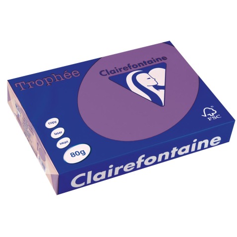 Clairefontaine Trophée Intens, gekleurd papier, A4, 80 g, 500 vel, violet