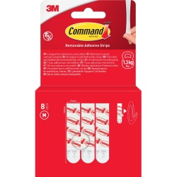 Command languettes, medium, blanc, blister de 8 pièces