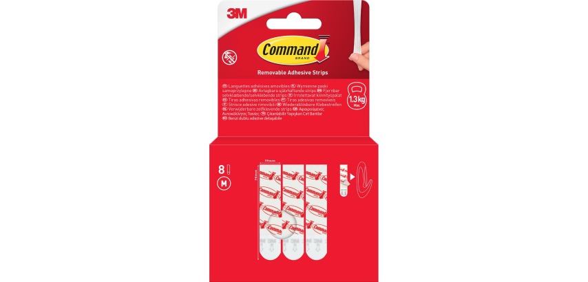Command kleefstrips, medium, wit, blister van 8 stuks
