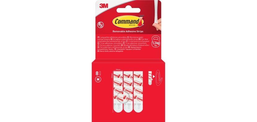 Medium hooks, white, pack of 8 pièces