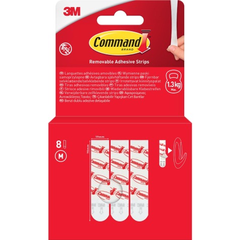 Command languettes, medium, blanc, blister de 8 pièces