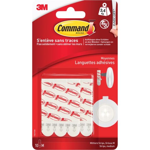 Command languettes, medium, blanc, blister de 8 pièces