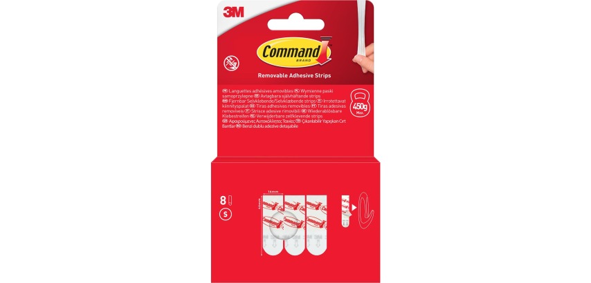 Command strips, small, blister pack of 8 pieces