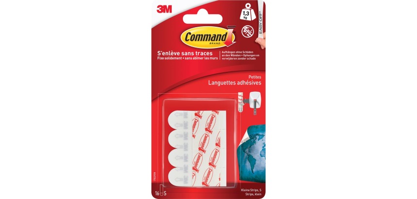 Adhesive mini hooks, pack of 16 pieces
