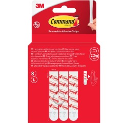Command kleefstrips, large, wit, blister van 8 stuks