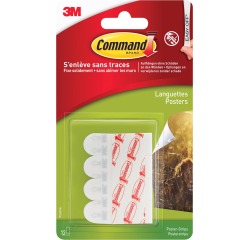 Command attache poster, small, capacité 225 g, blanc, blister de 12 pièces