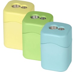M+R taille-crayon Quattro Swing Eco, 2 trous, avec réservoir, couleurs assorties