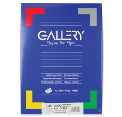 Gallery witte etiketten ft 70 x 25 mm (b x h), rechte hoeken, doos van 3.300 etiketten