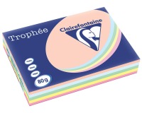 Clairefontaine Trophée Pastel, gekleurd papier, A3, 80 g, 5 x 100 vel, geassorteerde kleuren