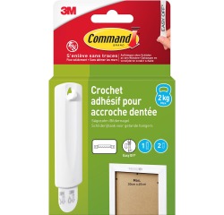 Command fotolijststrip voor haak met zaagtanden, draagvermogen 2 kg, wit, blisterverpakking