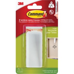 Command canvas ophanghaak, wit, blister met 1 haak en 2 strips