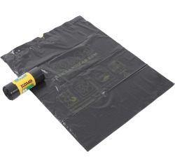 Vuilniszak Komo 60 liter met trekband zwart rol à 15 stuks