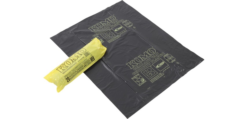 Komo garbage bag, 50 microns, 60 liters, 1 roll, 20 bags, gray