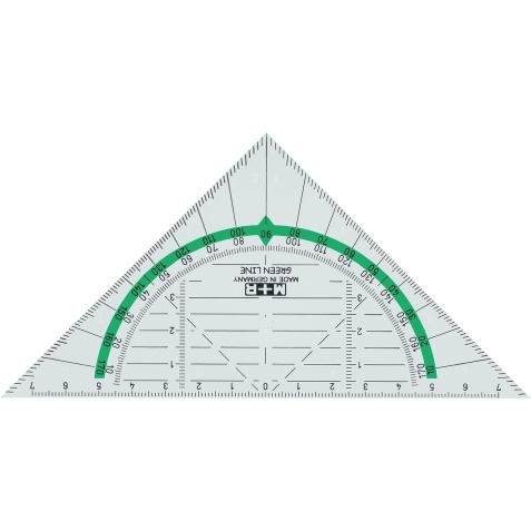 M+R Green Line geodriehoek, 16 cm