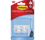 Keukenhaak Command kunststof transparant incl bevestigingsstrip