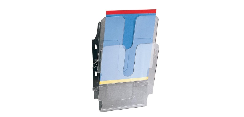Wall-mounted brochure holder set 'FLEXIPLUS 2', A4