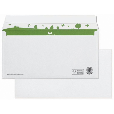 Bong enveloppen beECO, ft 110 x 220 mm, zonder venster, doos van 500 stuks