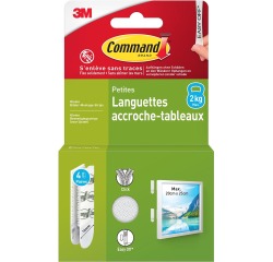 Command fotolijststrip, small, draagvermogen 1,8 kg, wit, blister van 8 stuks