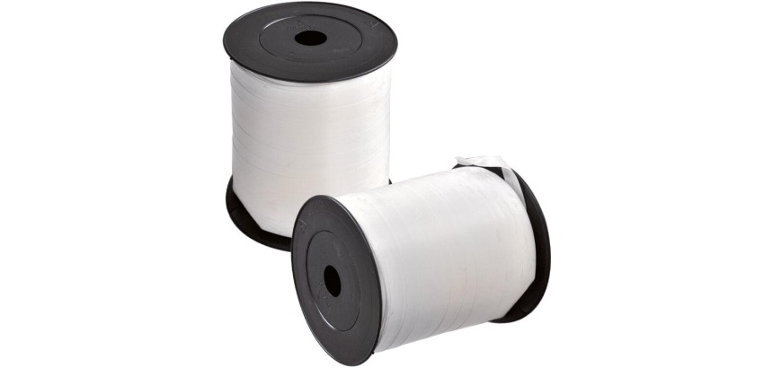 Ruban cadeau, 5 mm x 500 m, blanc
