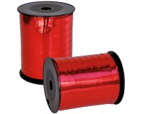 Inpaklint metallic, 10 mm x  250 m, rood