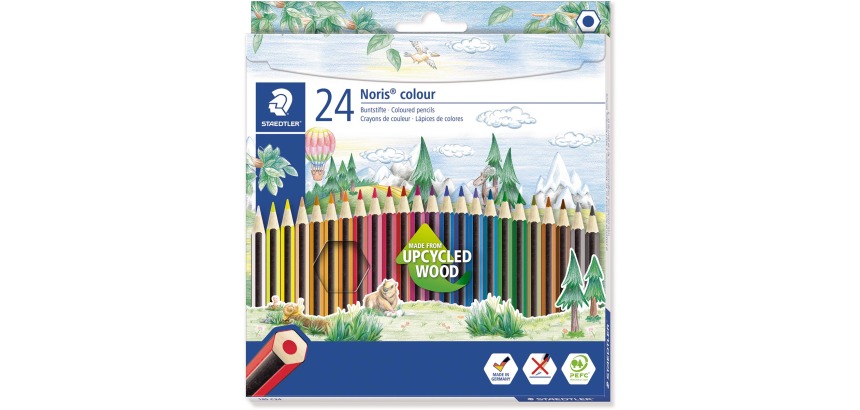 Staedtler crayons de couleur Noris Colour, boîte distributrice de 24 pièces en couleurs assorties