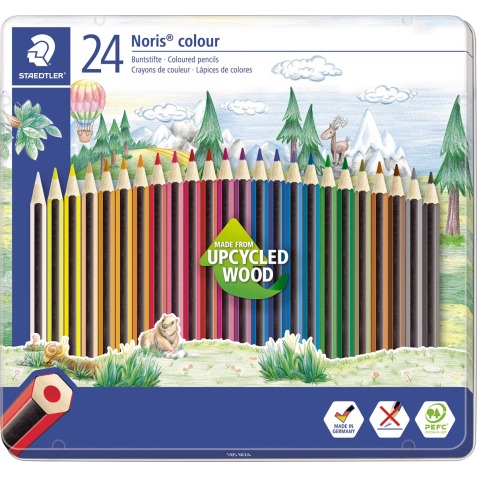 Staedler crayons de couleur Noris Colour, boîte en métal de 24 pièces