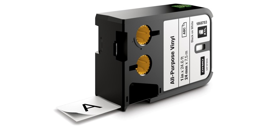 Dymo XTL ruban ft 24 mm, noir sur blanc, vinyle