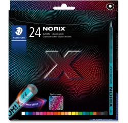 En_lapices de colores staedtler norix con forma inteligente estuche de 24 unidades colores surtidos