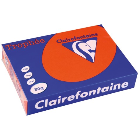 Clairefontaine Trophée Intens, papier couleur, A4, 80 g, 500 feuilles, églantine