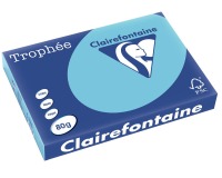 Clairefontaine Trophée Pastel, papier couleur, A3, 80 g, 500 feuilles, bleu vif