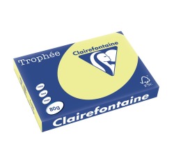 Clairefontaine Trophée Pastel, papier couleur, A3, 80 g, 500 feuilles, jonquille