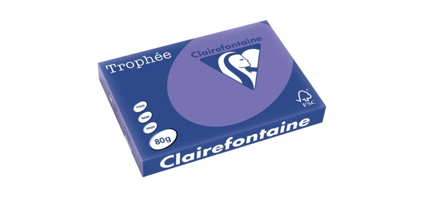 Clairefontaine Trophée Intens, papier couleur, A3, 80 g, 500 feuilles, violet