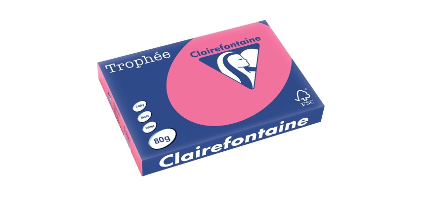 Clairefontaine Trophée Intens, colored paper, A3, 80 gsm, 500 sheets, fuchsia