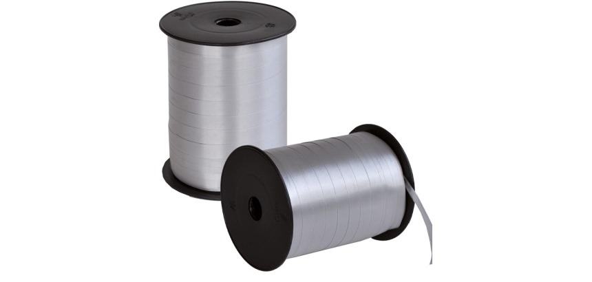 Ruban cadeau, 10 mm x 250 m, argent