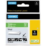 Dymo RHINO ruban vinyl 19 mm, blanc sur vert