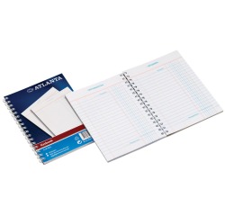 Kasboek Djois Atlanta A6 50x2vel 2x1 kolom met zijspiraal