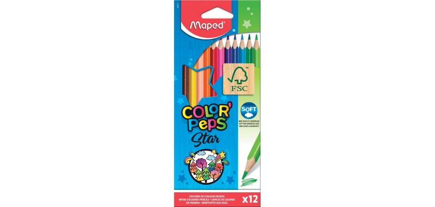 Maped crayon de couleur Color'Peps, 12 crayons
