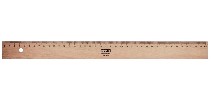 M+R wooden ruler, 40 cm