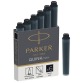Parker Quink Mini cartouches d'encre noir, boîte de 6 pièces