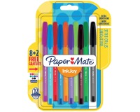 Paper Mate InkJoy 100 ballpoint pen with cap, blister pack of 8 + 2 free