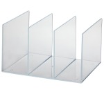 MAUL Porte-revues acrylique avec 3 compartiments, 27x20.8x15.8cm transparent