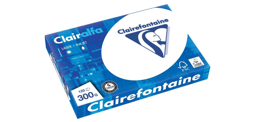 Clairefontaine Clairalfa papier de présentation, A4, 300 g, paquet de 125 feuilles