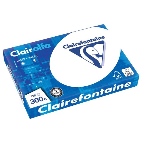 Clairefontaine Clairalfa papier de présentation, A4, 300 g, paquet de 125 feuilles