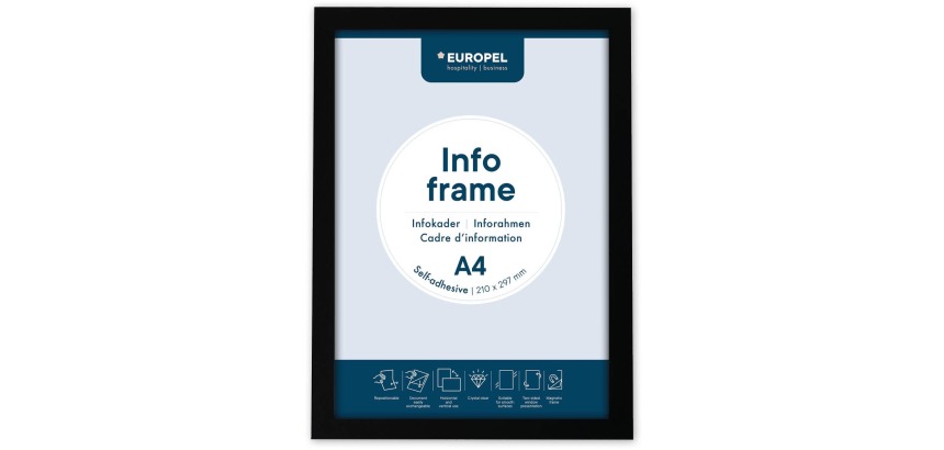 Cadre info Europel autocollant A4 noir